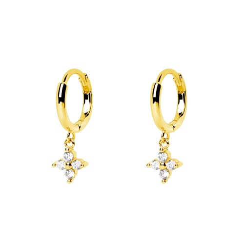 SINGULARU - Hindi Ohrringe. Sterlingsilber mit 18 Kt Vergoldeter Beschichtung und Zirkonia. Schmuck für Damen. von SINGULARU