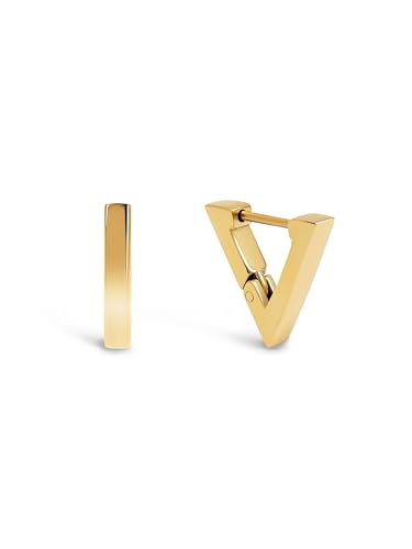 SINGULARU - Pyramiden Ohrringe. Edelstahl mit 18 Kt Vergoldeter Beschichtung. Schmuck für Damen. von SINGULARU