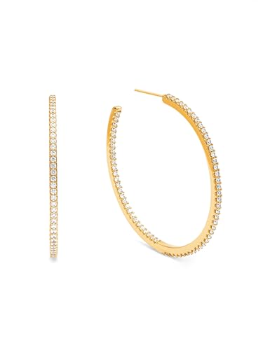 SINGULARU - Ohrringe Scarlett L. Messing mit 18K vergoldung und Zirkonia. Schmuck für Damen. von SINGULARU