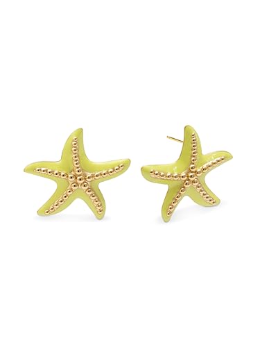 SINGULARU - Ohrringe Starfish Enamel Colors. Messing mit 18K vergoldung und Emaille. Schmuck für Damen. von SINGULARU