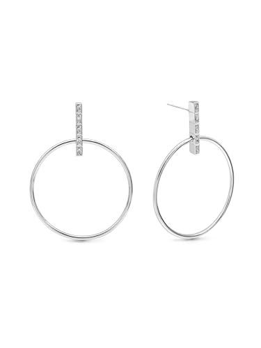 SINGULARU - Ophelia Ohrringe. Messing mit Rhodium-Beschichtung und Zirkonia. Schmuck für Damen. von SINGULARU