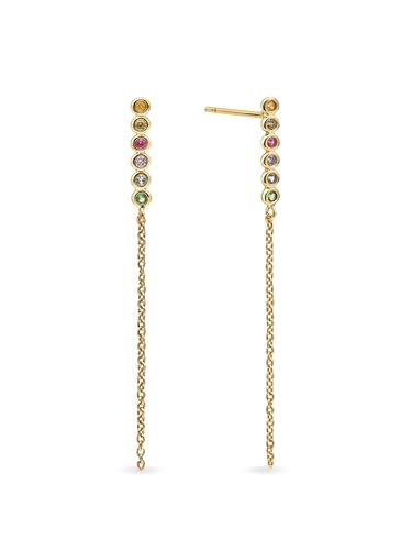 SINGULARU - Orbit Ohrringe. Messing mit 18 Kt Vergoldeter Beschichtung und Zirkonia. Schmuck für Damen. von SINGULARU