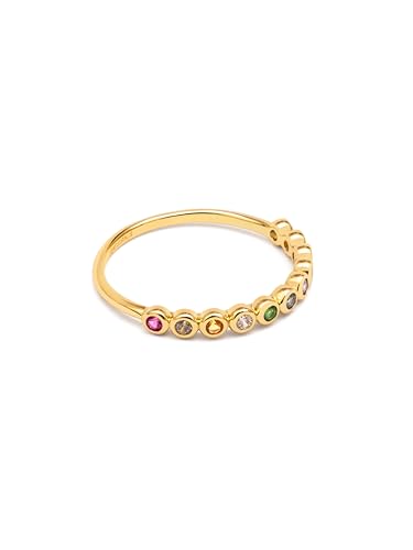 SINGULARU - Orbit Ring. Messing mit 18 Kt Vergoldeter Beschichtung und Zirkonia. Schmuck für Damen. Größe 10. von SINGULARU