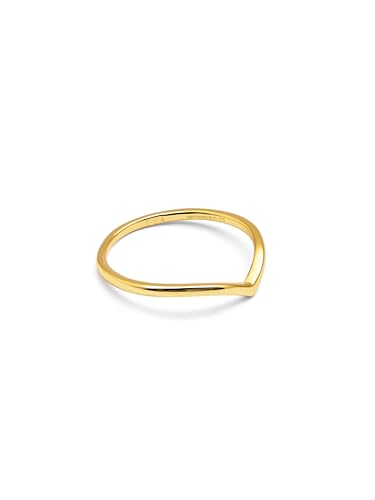 SINGULARU - Peak Ring. Sterlingsilber mit 18 Kt Vergoldeter Beschichtung. Schmuck für Damen. Größe 14. von SINGULARU