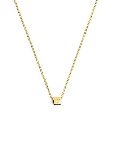 SINGULARU - Single Letter Personalisierte Halskette. Sterlingsilber mit 18 Kt Vergoldeter Beschichtung. Schmuck für Damen. Buchstabe E. von SINGULARU