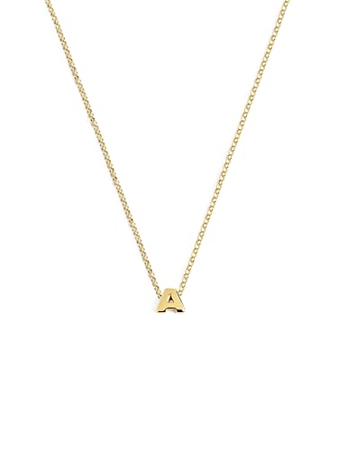 SINGULARU - Single Letter Personalisierte Halskette. Sterlingsilber mit 18 Kt Vergoldeter Beschichtung. Schmuck für Damen. Buchstabe A. von SINGULARU