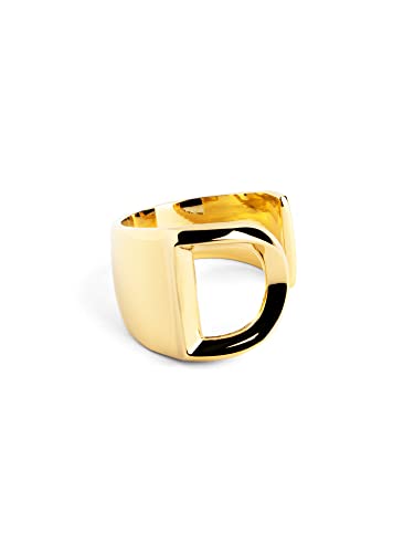 SINGULARU - Personalisierter Signet Letter Ring. Messing mit 18 Kt Vergoldeter Beschichtung. Schmuck für Damen. Buchstabe D. von SINGULARU