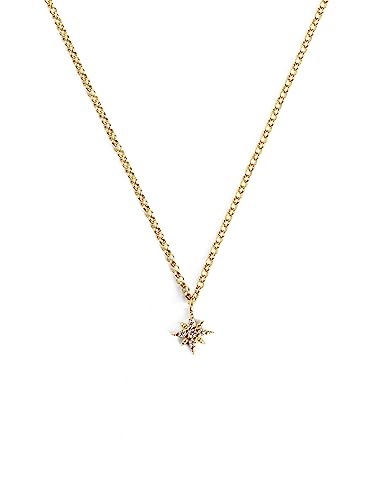 SINGULARU - Polar Star Halskette. Sterlingsilber mit 18 Kt Vergoldeter Beschichtung und Zirkonia. Schmuck für Damen. von SINGULARU