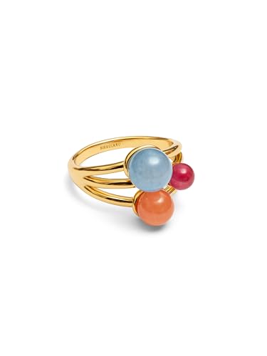 SINGULARU - Ring Circus. Messing mit 18K vergoldung und Naturstein. Schmuck für Damen. Ringgröße 52. von SINGULARU