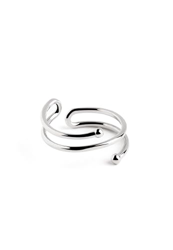 SINGULARU - Double Dot Ring. Sterlingsilber mit Rhodium-Beschichtung. Schmuck für Damen. von SINGULARU