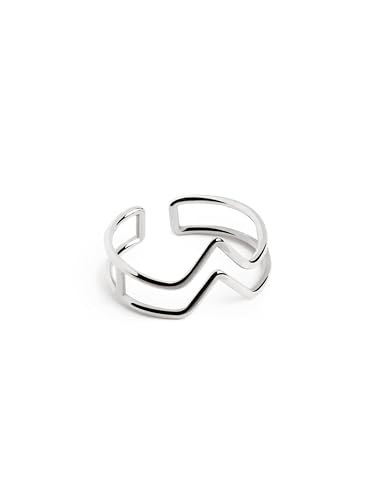 SINGULARU - Double Peak Ring. Sterlingsilber mit Rhodium-Beschichtung. Schmuck für Damen. von SINGULARU