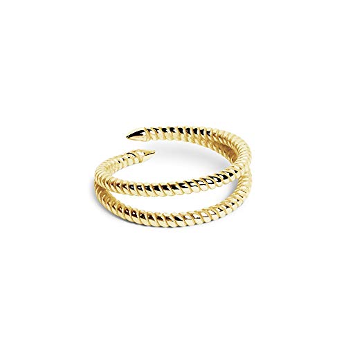 SINGULARU - Ring Double Twist Gold - Verstellbarer Ring - 925 Sterlingsilber mit 18kt Vergoldung - Einheitsgröße - Damenschmuck von SINGULARU