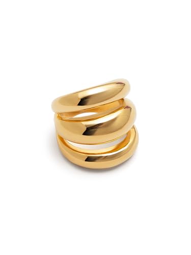 SINGULARU - Ring Dune Aire. Edelstahl mit 18K vergoldung. Schmuck für Damen. Ringgröße 54. von SINGULARU