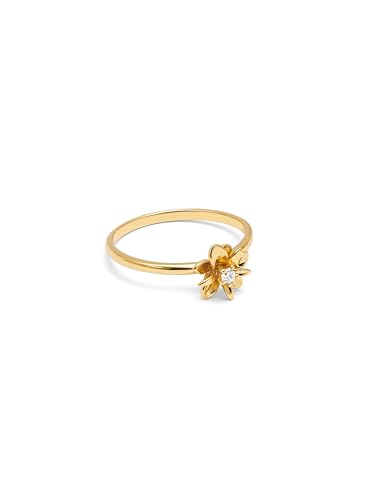 SINGULARU - Ring Gardenia. Messing mit 18K vergoldung und Zirkonia. Schmuck für Damen. Ringgröße 56. von SINGULARU