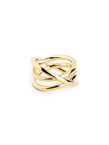 SINGULARU - Trinity Ring. Messing mit 18 Kt Vergoldeter Beschichtung. Schmuck für Damen. Größe 10. von SINGULARU