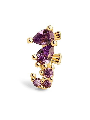 SINGULARU - Einzelner Ohrring Sea Seahorse. Sterlingsilber mit 18 kt Goldbeschichtung. Schmuck für Damen. von SINGULARU