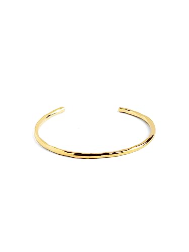 SINGULARU - Stockarmband Cane - Starres Messingarmband mit 18Kt massivem Goldüberzug - Einheitsgröße - Länge verstellbar - Damenschmuck - Made in Spain von SINGULARU