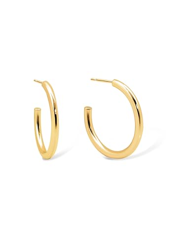 SINGULARU - Tube Creolen. Edelstahl mit 18 Kt Vergoldeter Beschichtung. Schmuck für Damen. von SINGULARU