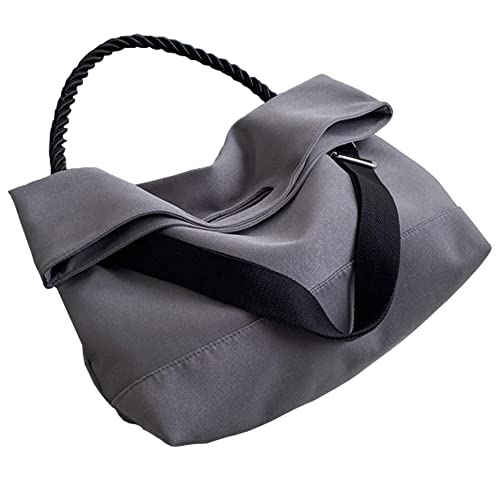 Damen Schultertaschen Canvas Tote Bag Handtasche Groß Hobo mit Taschen Arbeitstaschen für Damen und Herren, 9108 Grau von SINGUYUN