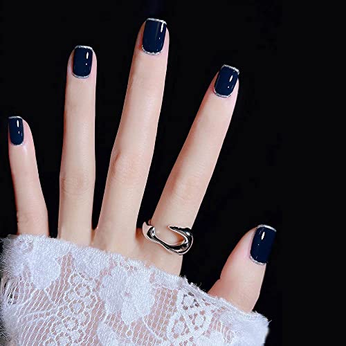 SINLOV 24pcs Glossy Sarg Fake Nails Kurzer Gradient Französische Presse auf Nägel Ballerina Künstliche Falsche Nägel Volle Abdeckung Falsche Nägel für Frauen und Mädchen von SINLOV