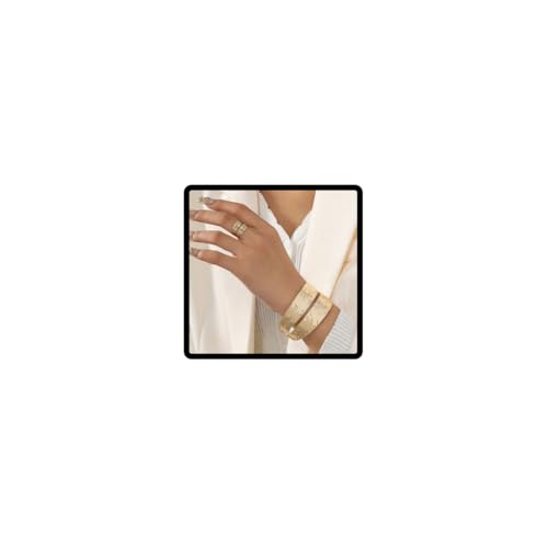 SINLOV Boho Manschette Armreif Armband Ring Set geschichtet offene Armbänder Frauen Vintage Hand Armband von SINLOV