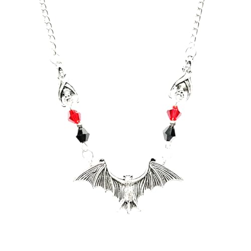 SINLOV Halloween Punk Choker Halsketten Bat Gothic Spider Halskette Bead Vintage Anhänger Halsketten Einstellbarer Schmuck für Frauen Mädchen, Metall von SINLOV