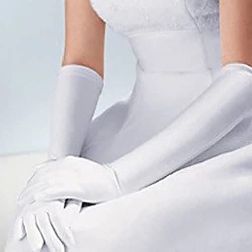 SINLOV Hochzeit Bankett Kleid Handschuh Lange Satin Handschuhe Handgelenk Länge Handschuh für Party Tanz Hochzeit von SINLOV