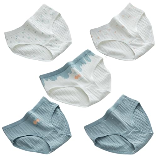 SINMIUANIME Damen Baumwolle Unterwäsche Mittlere Taille Slips Cosplay Anime Druck Weich Atmungsaktiv Japanische Dessous Panties 5 Pack (1798Kirsche, L) von SINMIUANIME