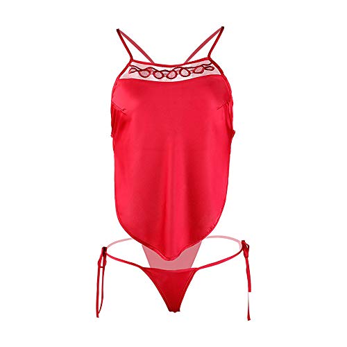 SINMIUANIME Damen-Dessous, chinesische Dudou-Dessous, traditionelle Stickerei, Neckholder, Bauchband mit Tangas, rot, Einheitsgröße von SINMIUANIME