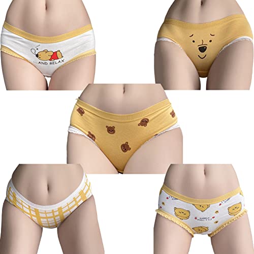 SINMIUANIME Damen Höschen Atmungsaktiv Baumwolle Slip Cosplay Anime Print Unterwäsche Niedlich 5er Pack (3141) von SINMIUANIME