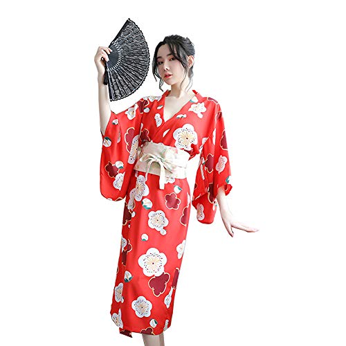 SINMIUANIME Frauen Dessous Sexy Dessous Japanische Retro Kimono Kleid Cosplay Japanische Kimono Anzug (7059Red) von SINMIUANIME