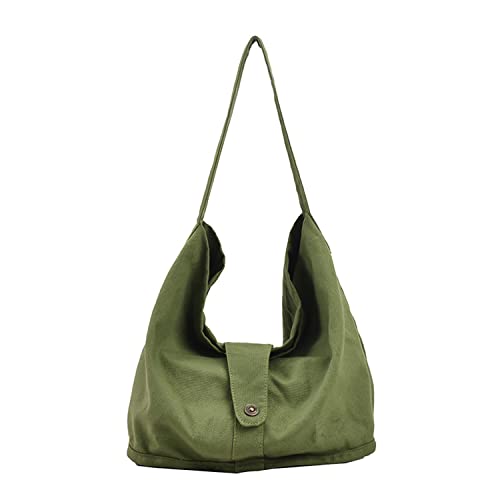 SINMIUANIME Segeltuch-Kuriertasche, große Umhängetasche, Handtasche, einfarbig, mit mehreren Taschen, Segeltuch, Schultertasche für Damen und Herren, 8071 Grün von SINMIUANIME