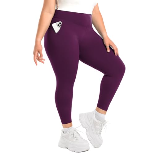 SINOPHANT Leggings Damen High Waist, Blickdicht Leggings Große Größen mit Taschen Damen 3XL von SINOPHANT