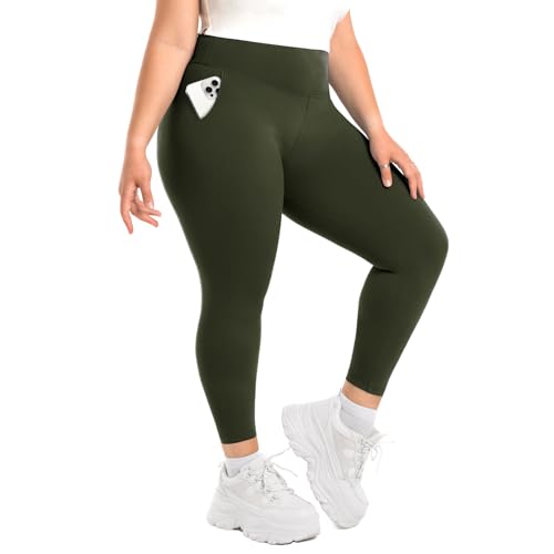 SINOPHANT Leggings Damen High Waist, Blickdicht Leggings Große Größen mit Taschen Damen 4XL von SINOPHANT