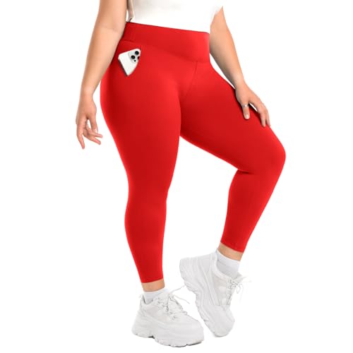 SINOPHANT Leggings Damen High Waist, Blickdicht Schwarze Leggings Große Größen mit Taschen Damen 3XL von SINOPHANT