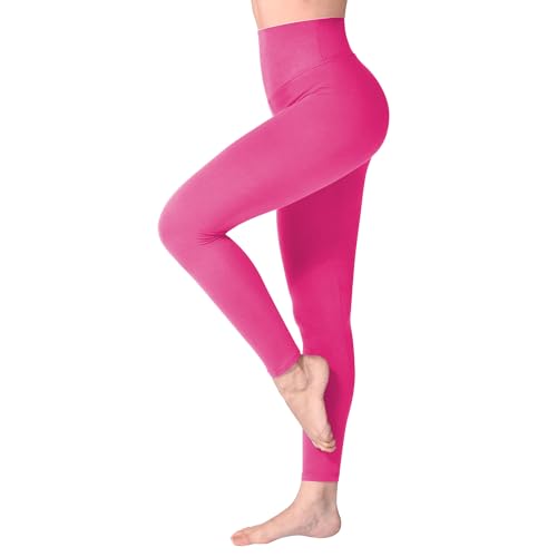 SINOPHANT Leggings Damen High Waist - Blickdicht Leggins mit Bauchkontrolle für Sport Yoga Gym(1 Rosa Rosa,XXL) von SINOPHANT