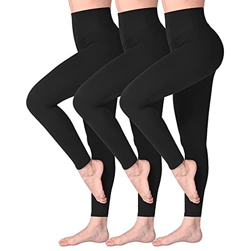 SINOPHANT Leggings Damen High Waist - Blickdicht Leggins mit Bauchkontrolle für Sport Yoga Gym(3 Schwarz,L-XL) von SINOPHANT