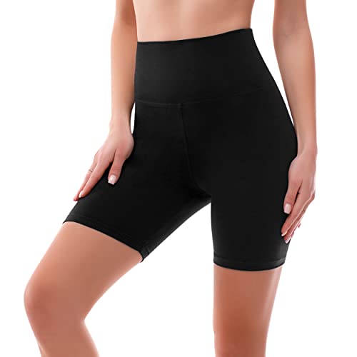SINOPHANT Radlerhose Damen Kurz High Waist Shorts Leggings für Sommer Fitness Sport Yoga(S-M,1 Schwarz) von SINOPHANT