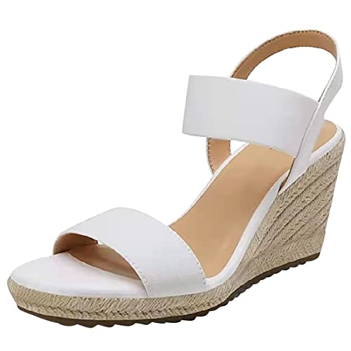 SIOPEW Damen Keilabsatz Sandalen Peep Toe Fischmaul Hausschuhe Wedge BüRo Arbeit Sandaletten Freizeit Urlaub Rutschfest Sandalen Keile Schuhe Mit Hohen AbsäTzen Schuhe von SIOPEW