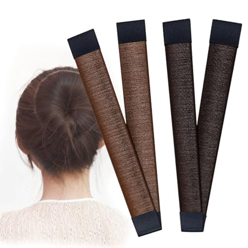 SIOPPKIK 2er Pack Magic Hair Dutt Maker French Twist Hair Dutt Maker Magic Hairstyle Aid Dutt Band für Damen Kinder Dutt Haarschmuck (Braun, Hellbraund) von SIOPPKIK