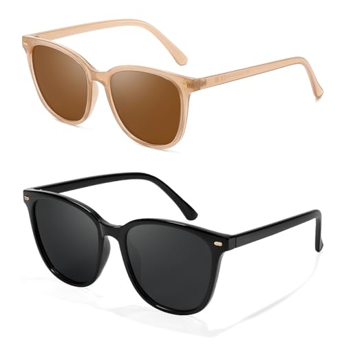 SIPHEW 2Stück Sonnenbrille Damen Polarisiert Klassische Damen Sonnenbrille mit UV400 Schutz Umwickeln für Frauen SIPHEW 2Stück Sonnenbrille Damen Polarisiert Klassische Damen Sonnenbrille mit UV400 Schutz Umwickeln für Frauen von SIPHEW