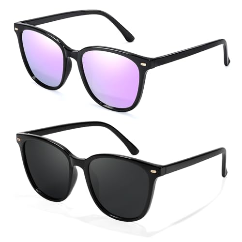 SIPHEW 2Stück Sonnenbrille Damen Polarisiert Klassische Damen Sonnenbrille mit UV400 Schutz Umwickeln für Frauen SIPHEW 2Stück Sonnenbrille Damen Polarisiert Klassische Damen Sonnenbrille mit UV400 Schutz Umwickeln für Frauen von SIPHEW