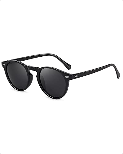 SIPHEW Polarisiert Sonnenbrille Herren Retro Rund Gläser Brille UV-Schutz von SIPHEW