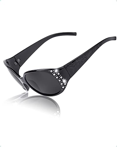 SIPHEW Polarisierte Sonnenbrille Damen Übergroße klassische Brille mit 400 UV-Schutz von SIPHEW