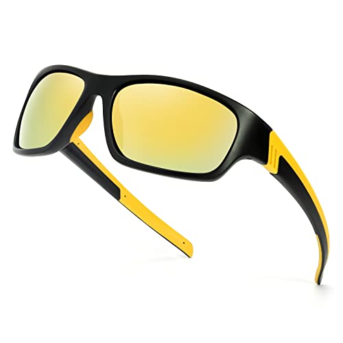 SIPHEW Polarisierte Sonnenbrille Herren mit UV400 Schutz Ultraleichtes Gewicht Wraparound Radsportbrillen Sportbrille für Fahrrad/Bike/Trekking von SIPHEW