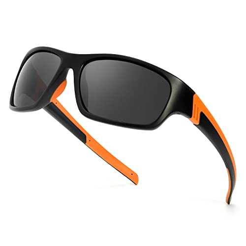 SIPHEW Polarisierte Sonnenbrille Herren mit UV400 Schutz Ultraleichtes Gewicht Wraparound Radsportbrillen Sportbrille für Fahrrad/Bike/Trekking von SIPHEW