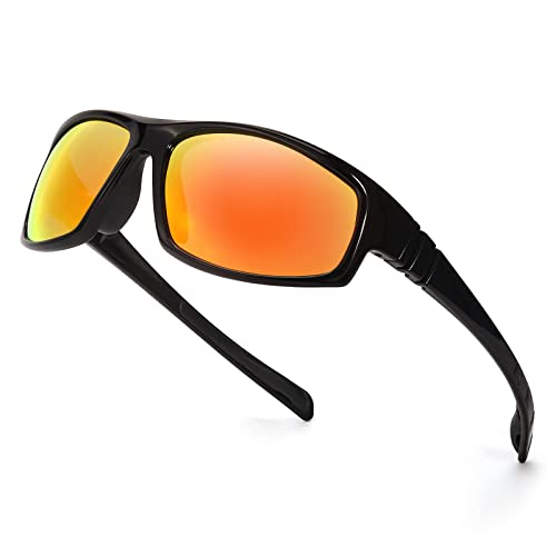 SIPHEW Polarisierte Sonnenbrille Herren mit UV400 Schutz Ultraleichtes Gewicht Wraparound Radsportbrillen Sportbrille für Fahrrad/Bike/Trekking von SIPHEW