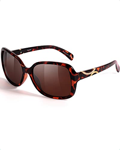 SIPHEW Sonnenbrille Damen Polarisiert Vintage Groß Polarisierend Brille von SIPHEW