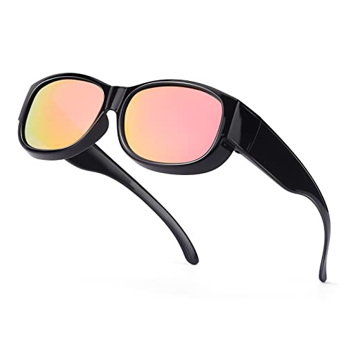 Überzieh-Sonnenbrille für Brillenträger Damen Herren Brille schwarz 