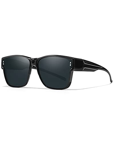 SIPHEW Überzieh Sonnenbrille Polarisierte für brillenträger Übergroße Sonnenbrille Fit over Noramall Brille mit UV400 Schutz von SIPHEW